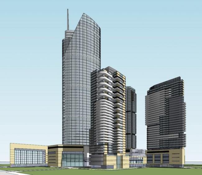 Sketchup办公模型|超高层办公楼，现代风格