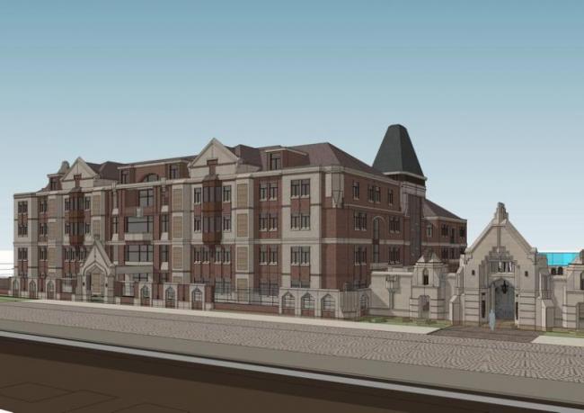 Sketchup学校模型|多层幼儿园，英式古典风格，海派风，教育建筑