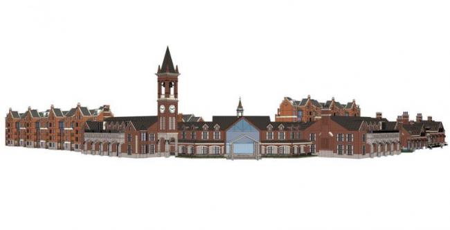 Sketchup商业模型|多层沿街商业街，英式风格，古典风格