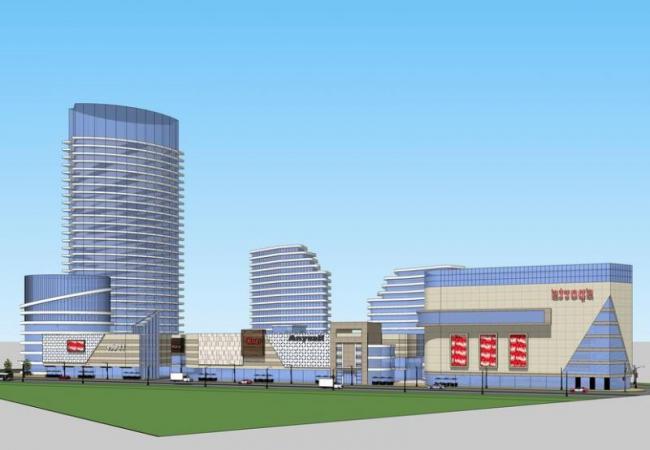 Sketchup综合体模型|高层办公楼，商业街，多层高层混合综合体，现代风格