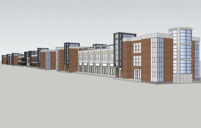 Sketchup商业模型|多层商业街，现代风格