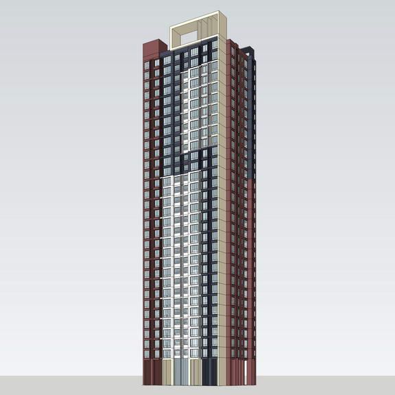 Sketchup住宅模型|高层住宅，居住建筑，现代风格