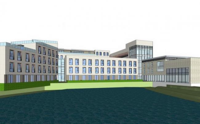 Sketchup办公模型|多层山地办公建筑群，现代风格