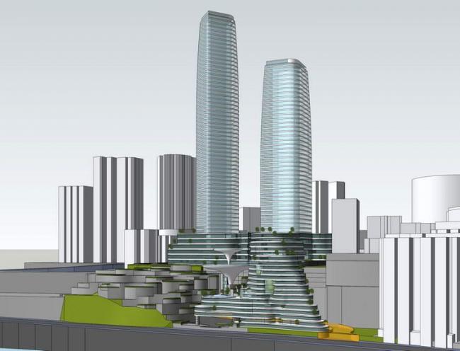 Sketchup酒店模型|超高层邻崖酒店概念方案，现代风格