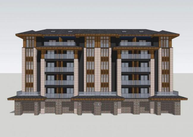 Sketchup住宅模型|草原风洋房，多层住宅，现代风格，居住建筑