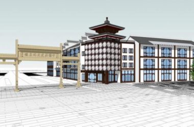 Sketchup酒店模型|多层酒店，中式风格-BIM建筑网