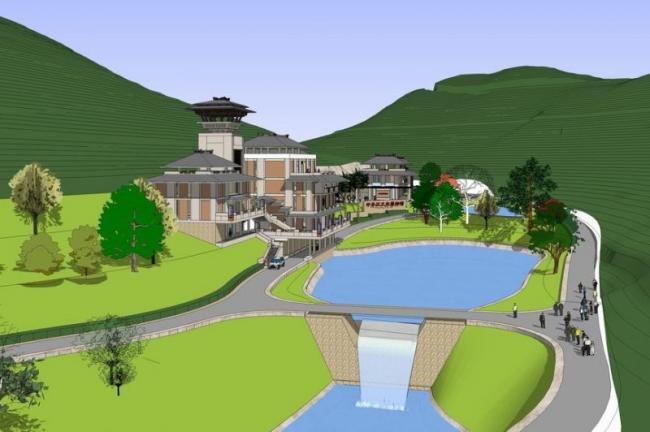 Sketchup文化模型|多层中华汉文博物馆，文化建筑，中式风格