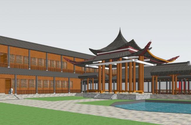 Sketchup古建筑模型|苏州园林建筑，中式风格，中式园林，古建
