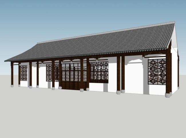 Sketchup商业模型|多层商业楼，中式风格