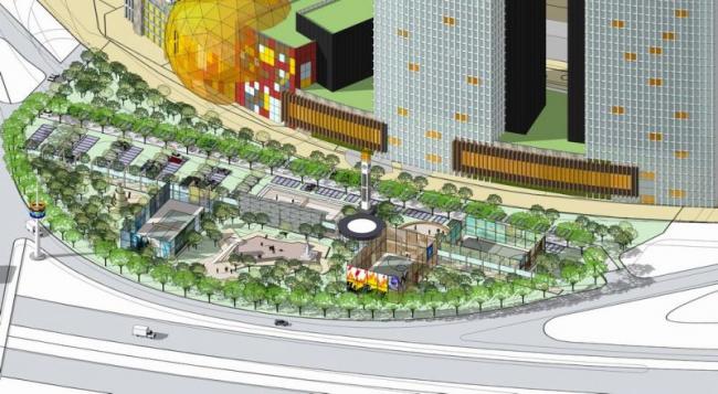 Sketchup综合体模型|高层办公楼，多层高层混合综合体，现代风格