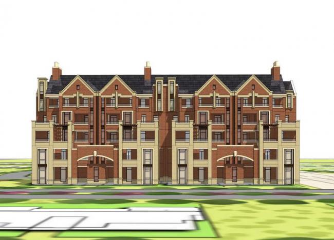 Sketchup住宅模型|高层住宅，洋房，英式风格，居住建筑，古典风格