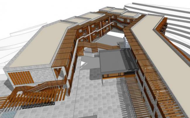 Sketchup酒店模型|多层山地酒店，现代风格