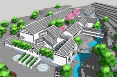 Sketchup酒店模型|多层山地酒店，中式风格-BIM建筑网