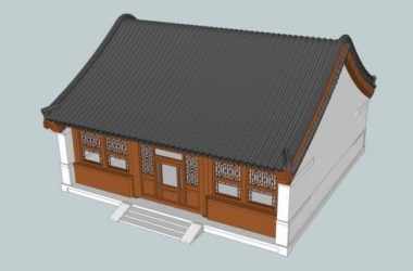 Sketchup住宅模型|多层四合院厢房，中式风格-BIM建筑网