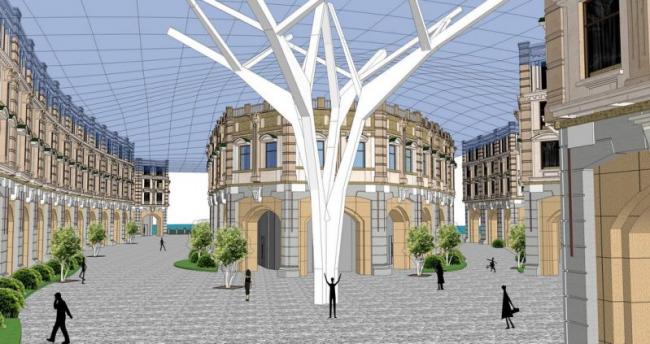 Sketchup商业模型|多层南洋风格商业街，新古典风格