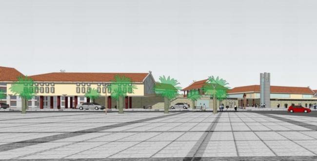 Sketchup酒店模型|多层云南佤族特色接待中心，新中式风格，酒店