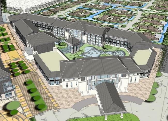 Sketchup酒店模型|草原风民俗风情度假村，多层酒店，新中式风格