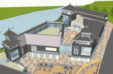 Sketchup酒店模型|草原风民俗风情度假村，多层酒店，新中式风格-BIM建筑网