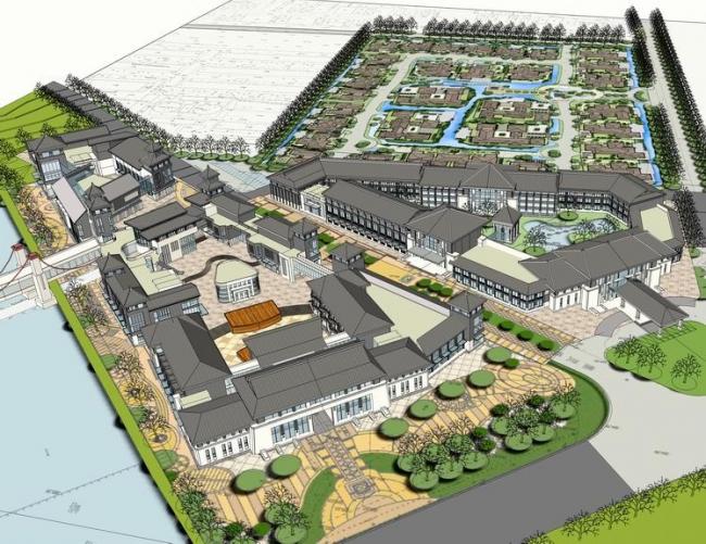 Sketchup酒店模型|草原风民俗风情度假村，多层酒店，新中式风格