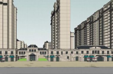 Sketchup住宅模型|高层住宅，法式古典风格，居住建筑-BIM建筑网