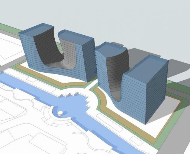 Sketchup办公模型|高层双曲面办公楼，现代风格