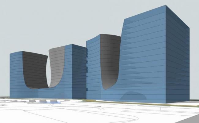 Sketchup办公模型|高层双曲面办公楼，现代风格