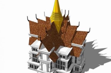 Sketchup文化模型|多层教堂，泰式，古典东南亚风格，文化宗教建筑-BIM建筑网