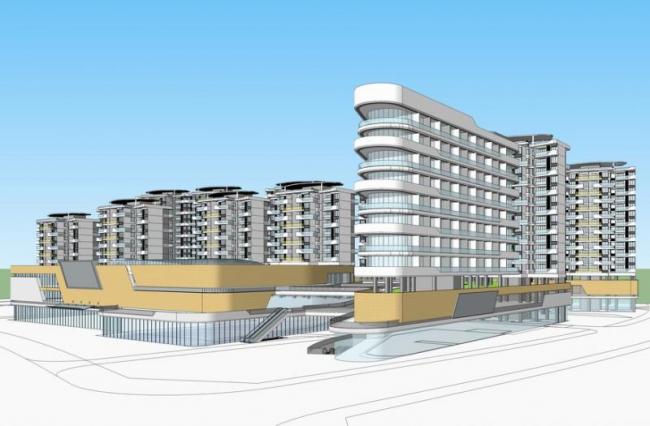 Sketchup住宅模型|多层住宅公寓，商住楼，现代风格，居住建筑