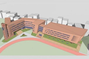 Sketchup学校模型|多层厦门乐安中学学校体育馆艺术楼，校园，教育建筑，现代风格-BIM建筑网