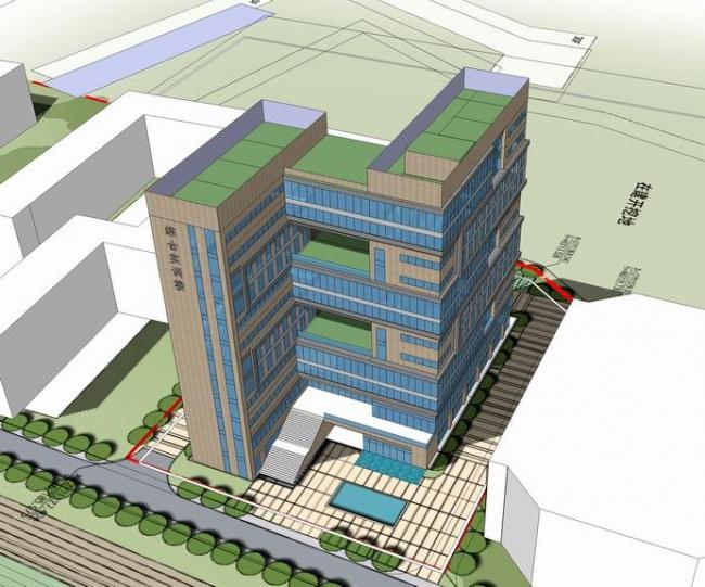 Sketchup办公模型|高层办公楼，现代风格