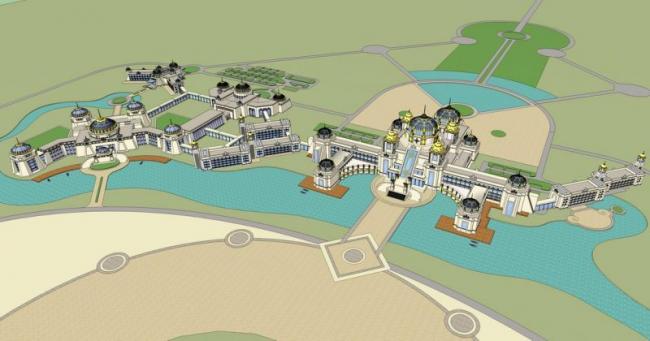 Sketchup酒店模型|多层酒店，蒙古民族风，古典风格