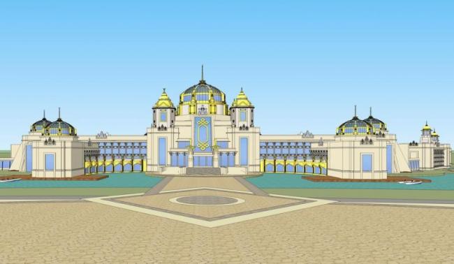 Sketchup酒店模型|多层酒店，蒙古民族风，古典风格