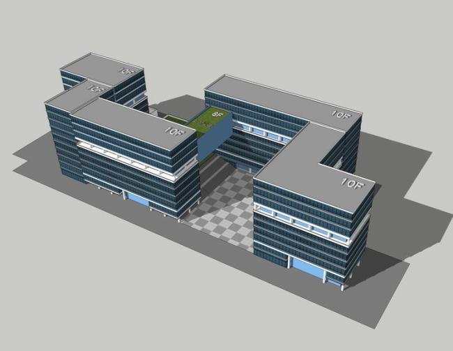 Sketchup办公模型|多层办公楼，现代风格