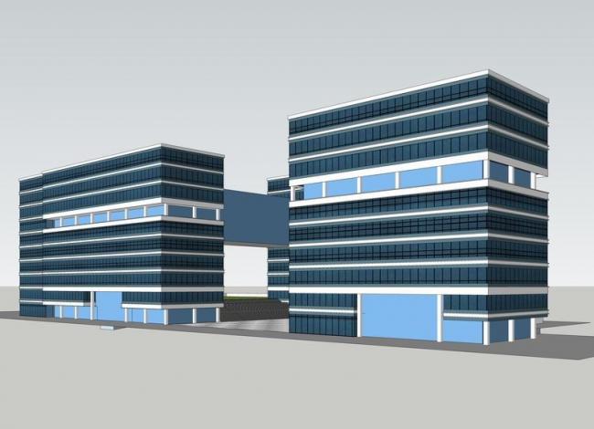 Sketchup办公模型|多层办公楼，现代风格