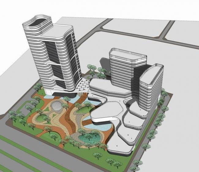 Sketchup酒店模型|高层酒店，办公楼，现代风格