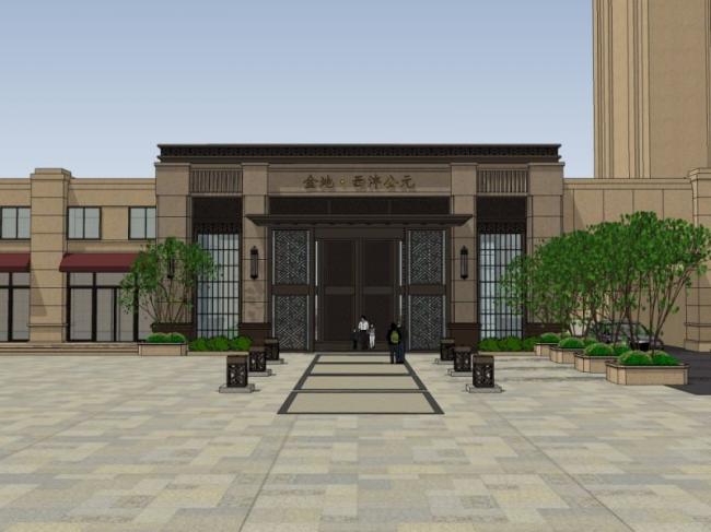 Sketchup小品模型|住宅入口，商业入口，新古典风格