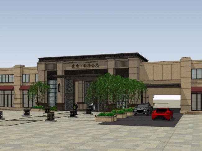 Sketchup小品模型|住宅入口，商业入口，新古典风格