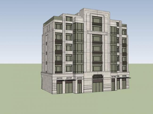 Sketchup住宅模型|多层住宅，居住建筑，现代风格