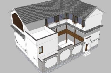 Sketchup住宅模型|多层白族住宅，农家院，自建房，居住建筑，中式风格-BIM建筑网