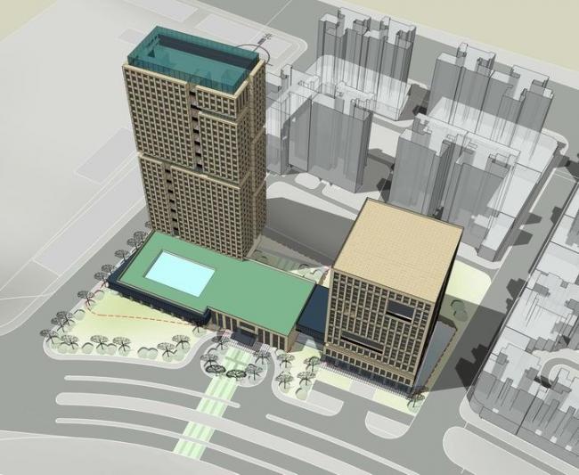 Sketchup办公模型|高层办公楼，写字楼，现代风格