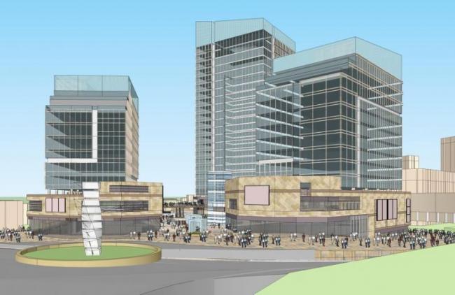 Sketchup综合体模型|高层办公楼，多层高层混合商业综合体，现代风格