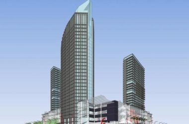 Sketchup综合体模型|多层高层混合商业综合体，高层办公楼，现代风格-BIM建筑网