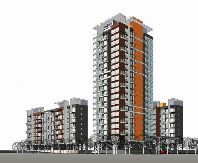 Sketchup住宅模型|高层住宅，小区，居住建筑，现代风格