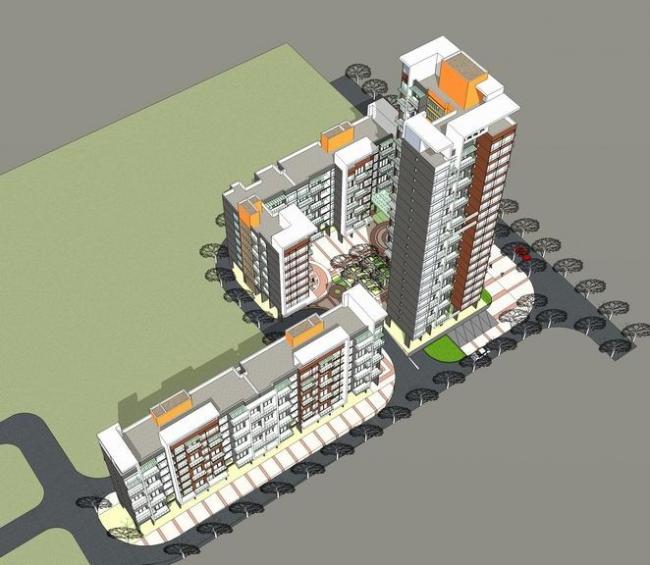 Sketchup住宅模型|高层住宅，小区，居住建筑，现代风格