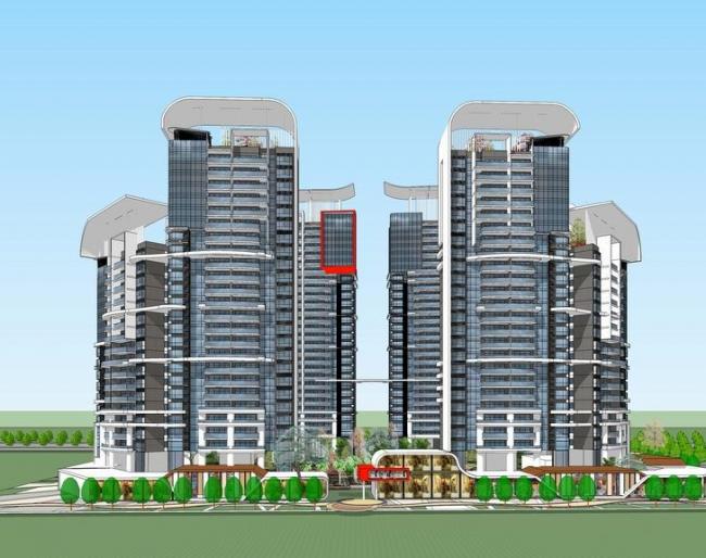 Sketchup住宅模型|高层住宅小区，居住建筑，现代风格