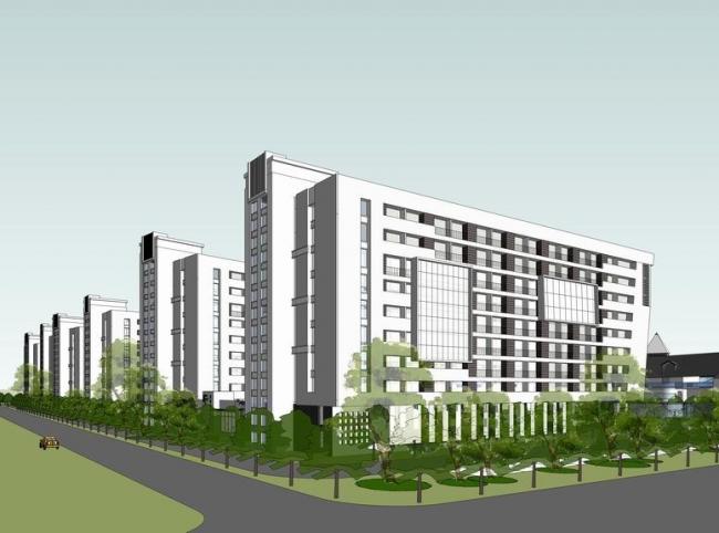 Sketchup住宅模型|多层公寓，居住建筑，现代风格
