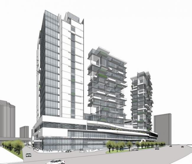 Sketchup综合体模型|高层办公楼，高层住宅，综合体，现代风格