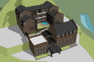 Sketchup商业模型|多层山地会所，商业建筑，新中式风格-BIM建筑网