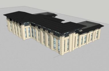 Sketchup办公模型|新中式风格，多层接待中心，办公建筑-BIM建筑网