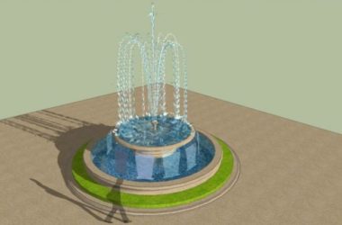 Sketchup素材模型|中央水池，素材组件-BIM建筑网